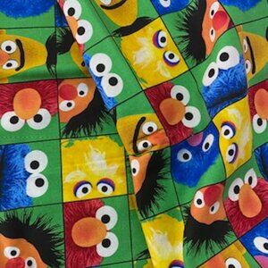 Quilting Treasures Sesame Workshop Street Characters Cotton Fabric Last 1.5 yard